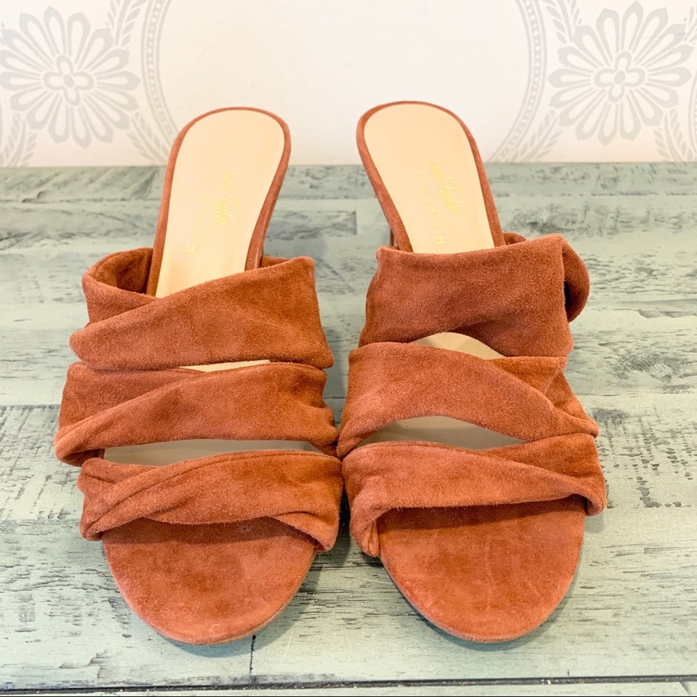 Lord & Taylor shoes suede slides tan 6.5 NWOB